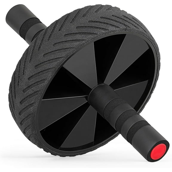 YEXJ Ab Roller Wheel with Non-Slip Handle, Home Gym Fitness Equipment for Abdominal Core Workout, Ab Roller for Men & Women, Supports Up to 330 lbs, Black