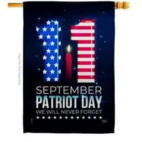 28 x 40 in. Memory of 9-11 Americana Patriot Day Double-Sided Vertical Decorative House Flag