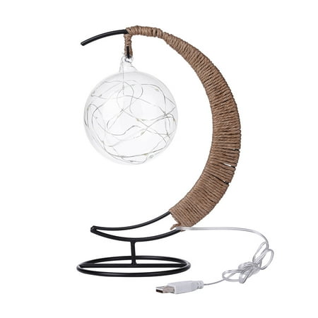 

Edfrwws LED Moon Apple Night Lamp Glass Ball Home Party Kid Room Lights (Blue)