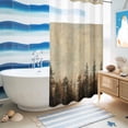 thumbnail image 5 of No Hook Shower Curtain, Brown Forest Shower Curtains for Bathroom with See Through Top Window, Vintage Tree Farmhouse Botanical Waterproof & Washable Bath Curtain Small Stall 36"x78", 5 of 9