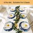 thumbnail image 5 of Navy Blue Turtle Coastal Round 13 Inch Placemats Set of 4, Nautical Summer Beach Coral Jellyfish HeatResistant Non Slip Place Mats for Dining Table, Wipeable Kitchen Table Mats for Housewarming, 5 of 9