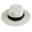 Ivory, variant on Women Fedora Sun Hat with Wide Brim—Foldable Roll-Up Straw Beach Hat UPF 50, Medium Black
