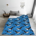 thumbnail image 5 of Bingfone Whale And Sea Print Flannel Fleece Blanket Throw Blanket for Bed,Sofa,Couch,Travel,Camping(40"x30" ), 5 of 8