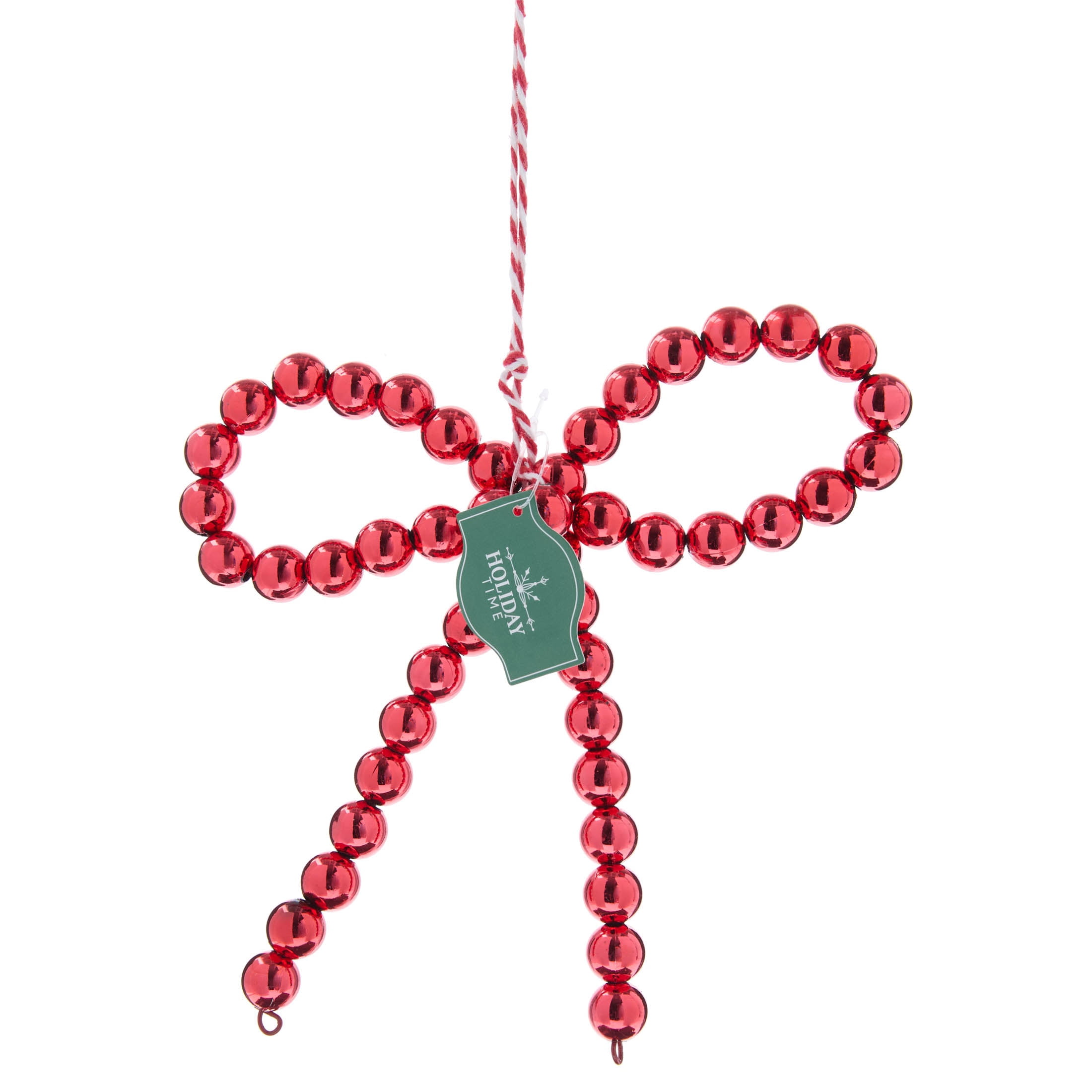 Red Beaded Bow Christmas Ornament, 6", by Holiday Time