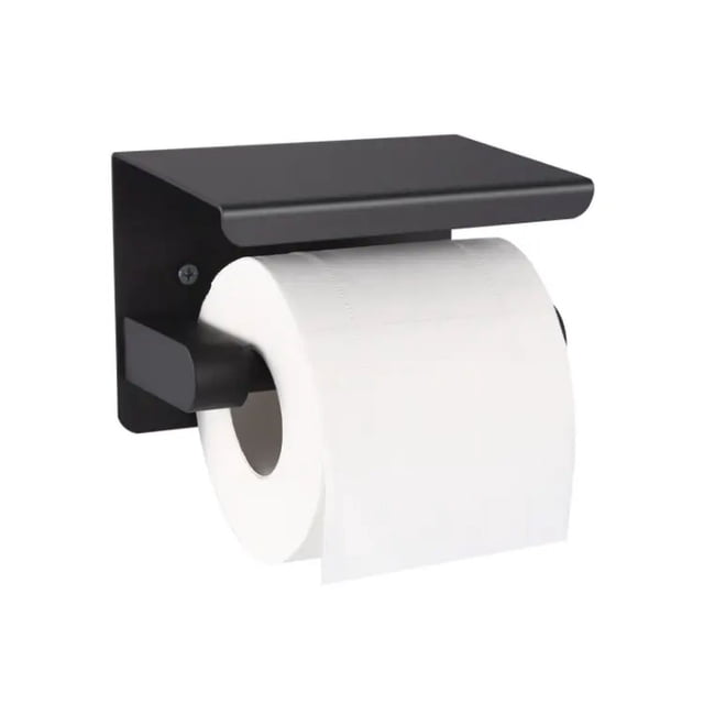 Portarrollos de papel higiénico YONGSHENG acero inoxidable SUS304 con estante negro