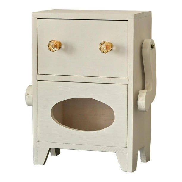 Mini armario de almacenamiento con cajón, joyero, diseño retro, decoración del hogar, robot Blanco