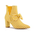 thumbnail image 1 of Unique Bargains Bottines à Talons Épais Rayés à Bout Pointu pour Femmes Jaune (Taille 7), 1 of 7