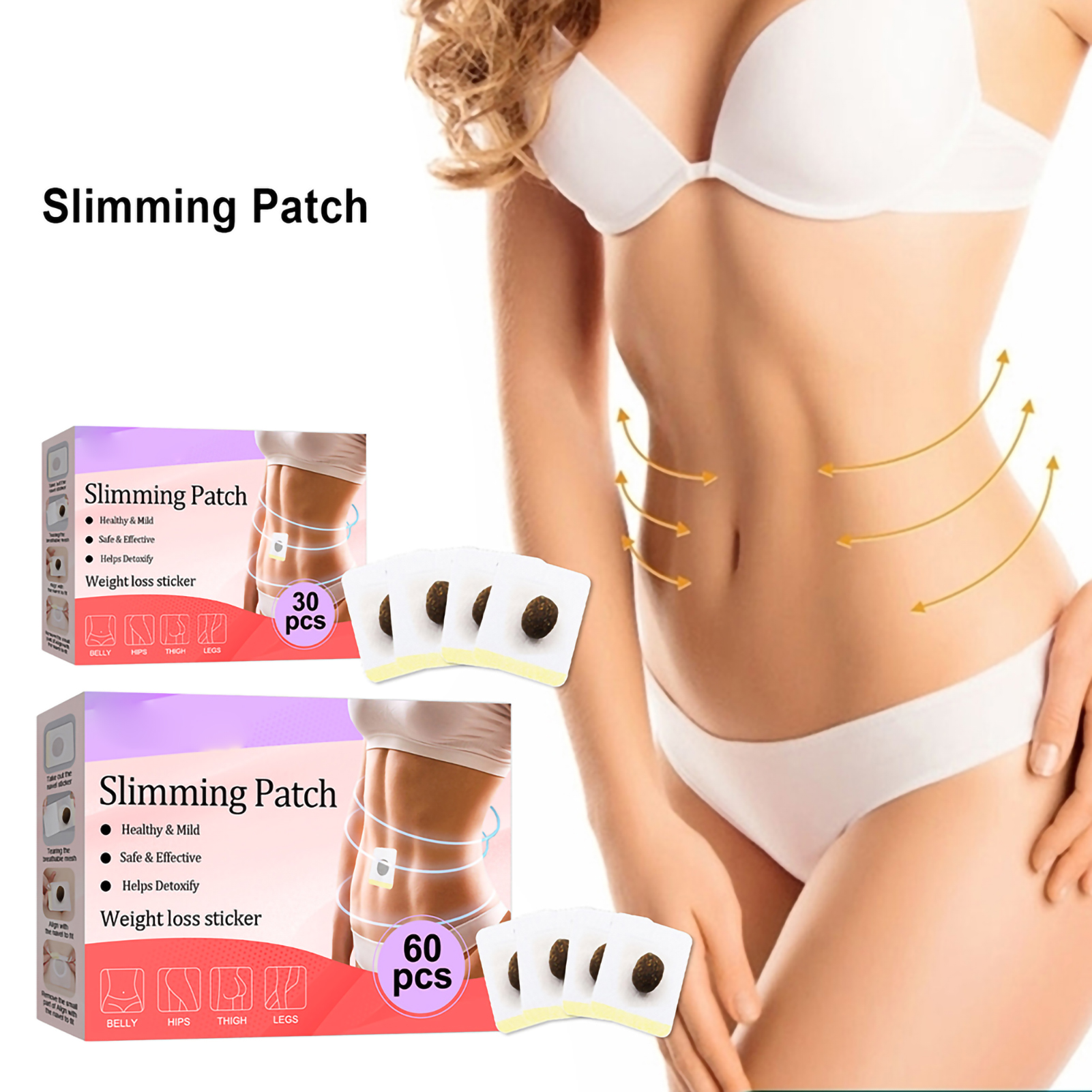30 Pcs Slimming Detox Patch Natural Belly Button Patch Slimming Patch Belly  Button Patches Body Shaping Sticker - Walmart.ca