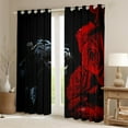 thumbnail image 2 of Homewish Jungle Wildlife Leopard Blackout Curtains Set of 2 (52x84 Each),Romantic Rose Flower Window Curtains,Black Cheetah Curtains and Drapes For Boys Teens,Ultra Soft Home Decor, 2 of 6