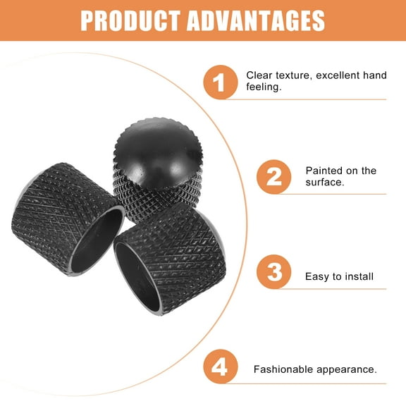 WHAMVOX  3 Pcs Volume Button Guitar Knob Black Electric Knobs