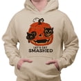 thumbnail image 2 of Pumpkin Cats Lets Get Smashed Hoodie Sweatshirt Unisex Small Sand, 2 of 5