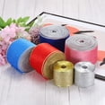 thumbnail image 5 of Christmas Velvet Ribbon 2.5" 10 Yard Gold Iron Wired Edge Easy to Shape DIY Crafts Gift Wrapping Sky Blue, 5 of 7
