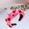 thumbnail image 3 of JYYYBF Women's Valentine's Day Hair Accessories, Knotted Heart Bow Rhinestones Hair Hoop Hair Band, 3 of 8