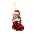 thumbnail image 4 of Colgante colgante de animal,Adorno colgante de Navidad para perro Decoración de Navidad,Artesanía de adorno de árbol de Navidad de cachorro acrílico,Lindo colgante de animal colgante, 4 of 8