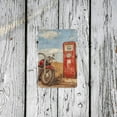 thumbnail image 5 of 1pc Vintage Red Motorcycle &amp; Gas Pump Illustration Metal Sign - 8x12" Iron, Rustic Wall Decor for Home, Bar, Cafe, Office - Weathered Look with Mounting Holes, Bedroom, Farm Wall Artsy Decorative, 5 of 8