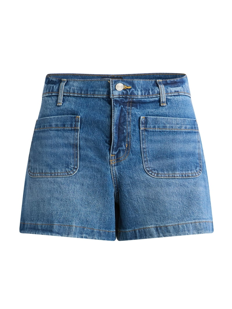 Free Assembly Women's and Women's Plus Patch Pocket Denim