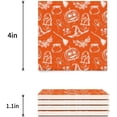 thumbnail image 3 of FMSHPON Hallowen Witches Hat Pumpkin Bat Orange Hallowmas Set of 4 Coaster for Drinks, Absorbent Ceramic Stone Coasters Cup Mat with Cork Base for Home Kitchen Room Coffee Table Bar Decor, 3 of 4