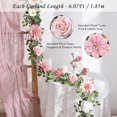 thumbnail image 6 of Waipfaru 2pcs Spring Flower Garland, 6ft Artificial Eucalyptus Garland with Roses Flower, Fake Rose Floral Greenery Garland for Wedding Arch Table Wall Room Decor, 6 of 7