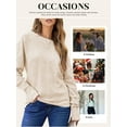 thumbnail image 4 of SHEWIN Womens Sweaters Casual Crewneck Long Batwing Sleeve Pullover Sweater Tops Lightweight Knitted Fall Clothes, 4 of 9