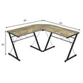 thumbnail image 2 of Gymax 59'' L-Shaped Corner Desk Home Office Computer Table Study Workstation Brown, 2 of 10