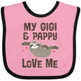 thumbnail image 3 of Inktastic My Gigi and Pappy Love Me Girls Baby Bib, 3 of 4