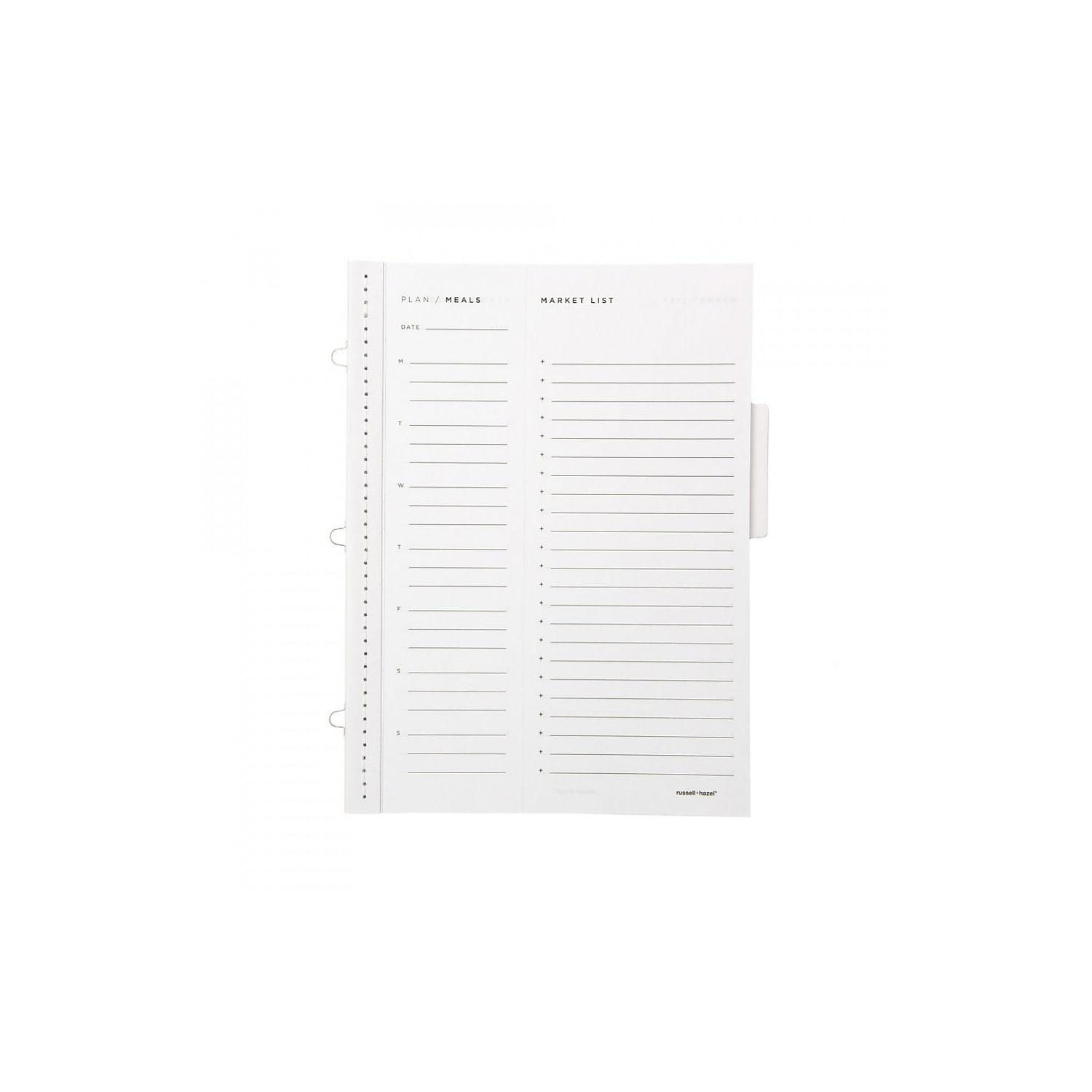 Russell+Hazel Undated 6.13' x 8.38' Weekly Meal Refill White Each 24448311