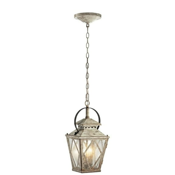 2 Light Farmhouse Foyer Lantern with Clear Seeded Glass Bailey Street Home 147-Bel-1044855