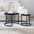 thumbnail image 2 of Gooture Set of 2 Coffee Table Nesting Side Round End Tables – Modern Industrial Design with Sturdy Metal Frame – Perfect for Living Room and Bedroom – Stylish Nesting Tables, Coffee Table Set, 2 of 10