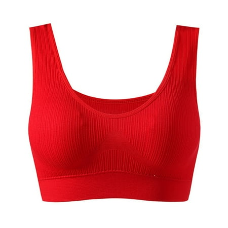 

Xmarks 3 Pack Seamless Sports Bra Wirefree Yoga Bra with Removable Pads for Women Red 105/46ABCD 110/48AB