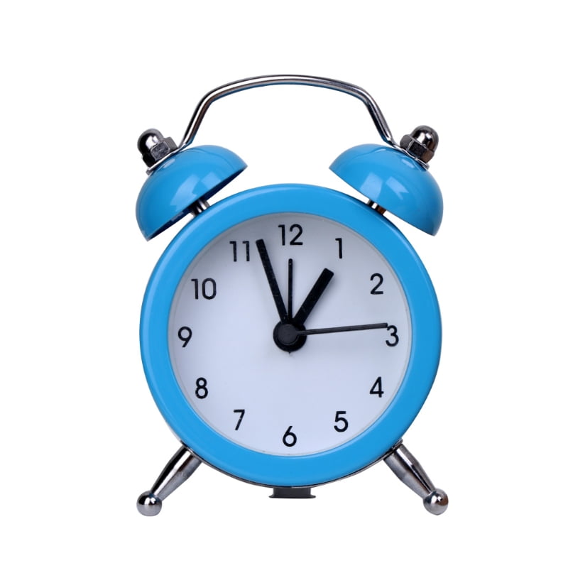 ZUARFY Portable Cute Mini Round Battery Alarm Clock Desktop Table