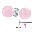 thumbnail image 4 of Bling Jewelry Womens Classic 8MM Natural Stone Round Bead Ball Stud Earrings .925 Sterling Silver, 4 of 5