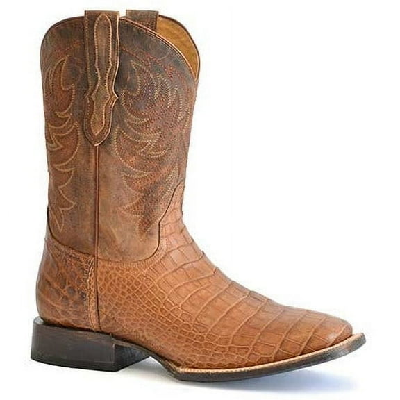 Men's Stetson Aces Alligator Tru-x System Boots Handcrafted Oiled Tan