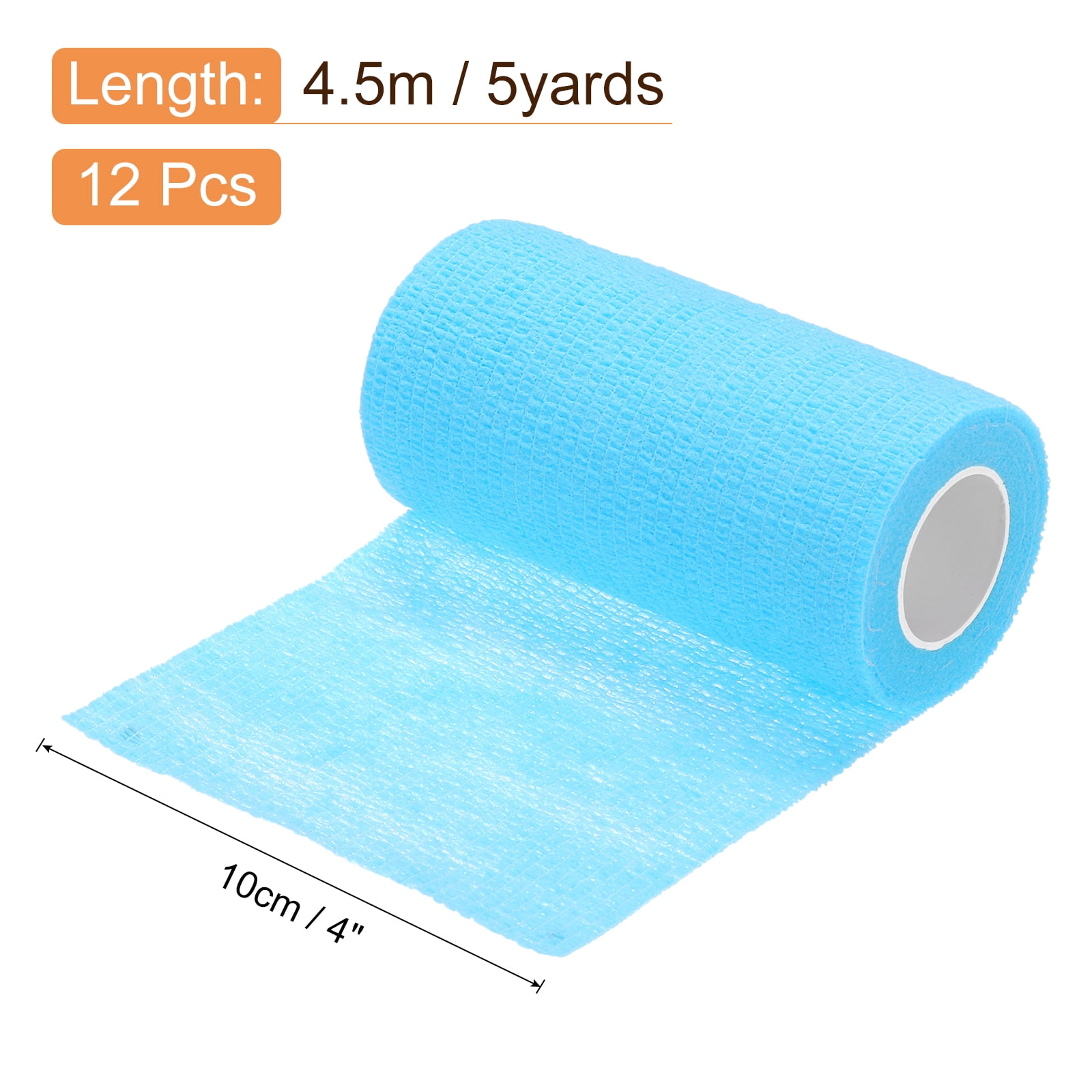 12 Pack Elastic Cohesive Bandage Wrap 4 Inch x 5 Yards Breathable Self Adhesive Athletic Tape Roll Light Blue
