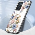 thumbnail image 4 of Nalacover for OnePlus Nord CE2 5G Slim Case,Exquisite Floral Pattern 360 Rotating Diamond Ring Holder Anti-Scratch Soft TPU Silicone Bumper Rubber Tempered Glass Back Cover.White, 4 of 9