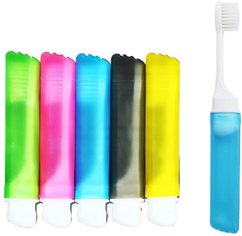 5pcs Oral Portable Disposable Foldable Folding Toothbrush Travel Outdoor 