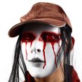 thumbnail image 4 of Máscara de terror con mueca pálida, sangre y lágrimas, disfraz de Halloween, fiesta, accesorios de disfraz de terror complicados, 4 of 5