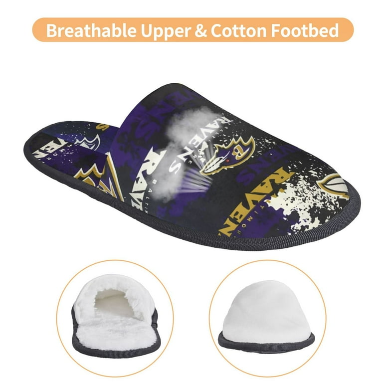 Ravens Team Furry Slippers Indoor cotton slippers for autumn and winter homes