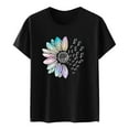 thumbnail image 4 of Sevevn Ladies' Fashionable Printed Short Sleeved T-shirt Top Deal of the Week Black XXL, 4 of 5