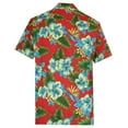 thumbnail image 3 of Hawaiian Shirt 47 Mens Allover Flower Beach Aloha Casual Holiday Red M, 3 of 7