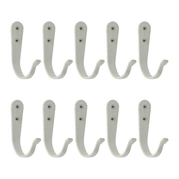 Shoreew 10Pcs Metal Wall Hooks Easy Installation Small Strong Coat Towel Hooks with Nails Multifunctional Hanging Hooks Organizer
