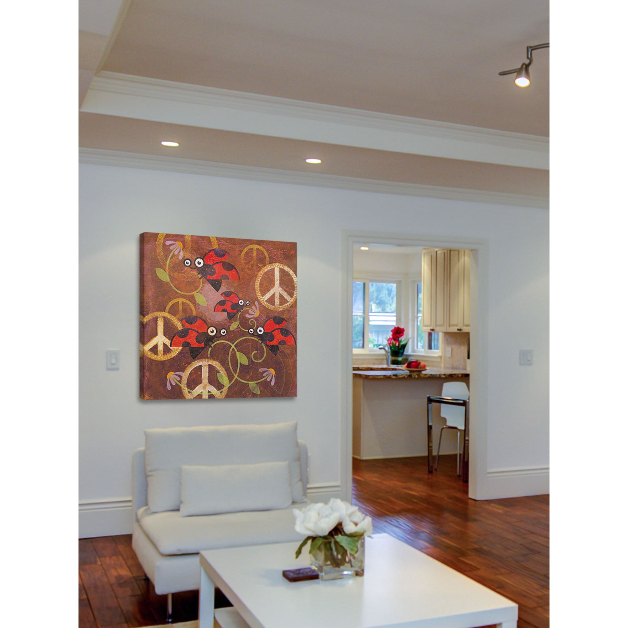 Marmont Hill "Peace Sign Ladybugs VI" Painting Print on Canvas