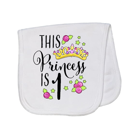 Inktastic This Princess is One First Birthday Baby Burp Cloth