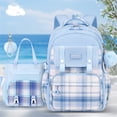 thumbnail image 2 of 2Pcs Cute Backpack Set for Girls Kids Large Capacity Lightweight Bookbag for Elementary Middle School Students Waterproof Preppy Plaid Daypack, 2 of 4