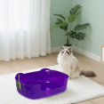 thumbnail image 4 of EGYMEN Large Cats Litter Box, Spacious Pet Litter Tray for Big Cats, Open-Top Cat Waste Container, Leak-Proof Cat Toilet with Easy Access (Purple), 4 of 6