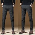 thumbnail image 4 of Pantalones de traje de cuadros escoceses para hombre, de negocios, con corte entallado, elásticos, elegantes y con estilo, para verano, 4 of 5