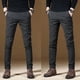 thumbnail image 4 of Pantalones de traje de cuadros escoceses para hombre, de negocios, con corte entallado, elásticos, elegantes y con estilo, para verano, 4 of 5