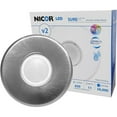 thumbnail image 1 of Nicor Lighting DLF201205KRDNK 5.2 in. 5000K Ronde Ultra Mince Support de Surface LED Downlight&44; Nickel, 1 of 1