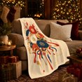 thumbnail image 3 of Japanese Ornament Balls with Plum Blossoms, Festive Asian Style for Holiday Lovers, Colorful Lantern Scene and New Year Gift, Cozy Flannel Blanket for Guest Room, Home Decor, 3 of 9