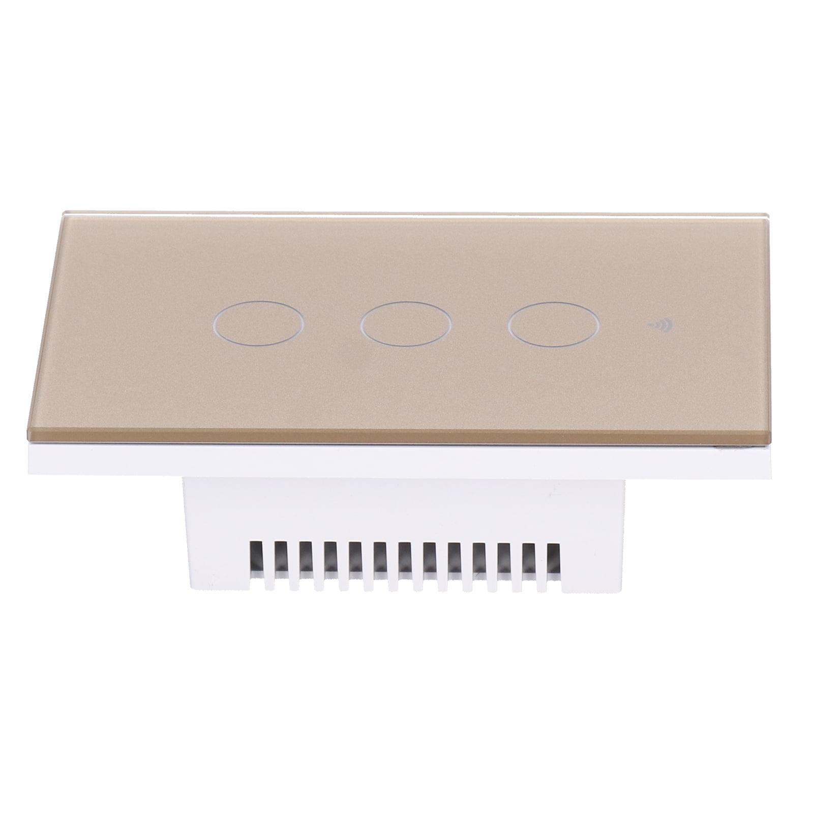 BIMZUC Intelligent Light Touch Switch Remote Control 3 Gang American Type Zigbee Home Automation Wall Switch Panel 100-240V Gold (15 cm / 5.91 inches)