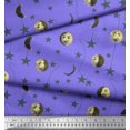 thumbnail image 3 of Soimoi Silk Fabric Moon & Stars Galaxy Printed Fabric 1 Yard 42 Inch Wide, 3 of 3